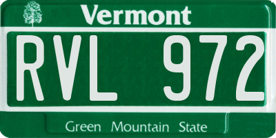 VT license plate RVL972