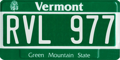 VT license plate RVL977