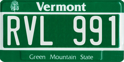 VT license plate RVL991