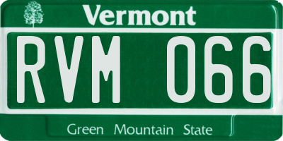 VT license plate RVM066