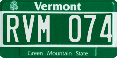 VT license plate RVM074