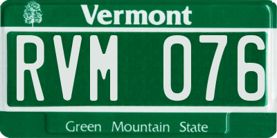 VT license plate RVM076
