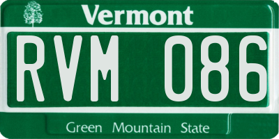 VT license plate RVM086