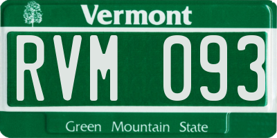 VT license plate RVM093