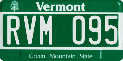 VT license plate RVM095