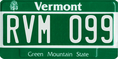VT license plate RVM099