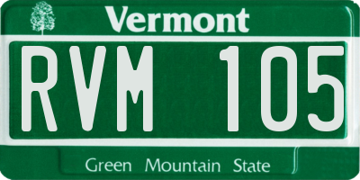 VT license plate RVM105