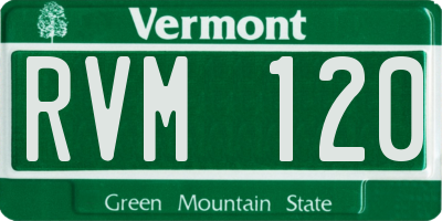 VT license plate RVM120