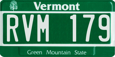 VT license plate RVM179
