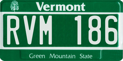 VT license plate RVM186