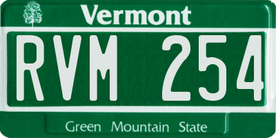 VT license plate RVM254