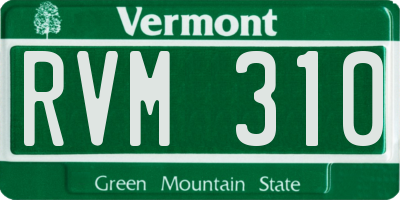 VT license plate RVM310