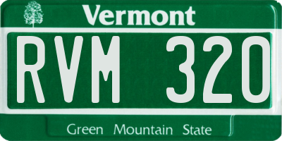 VT license plate RVM320