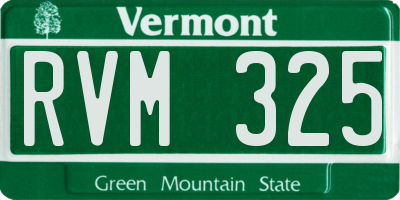 VT license plate RVM325