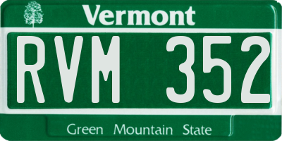 VT license plate RVM352