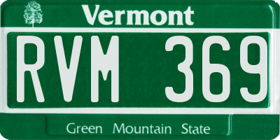 VT license plate RVM369