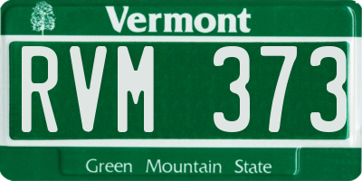 VT license plate RVM373