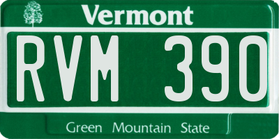 VT license plate RVM390