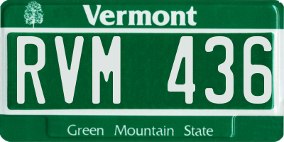 VT license plate RVM436