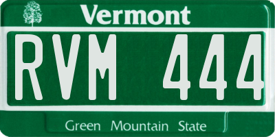 VT license plate RVM444