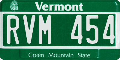 VT license plate RVM454