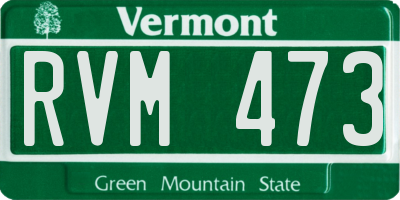 VT license plate RVM473