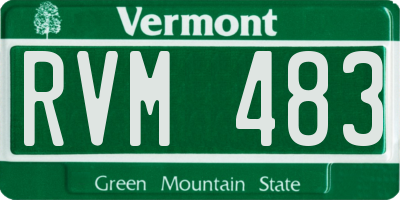 VT license plate RVM483