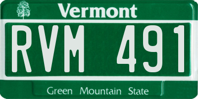 VT license plate RVM491