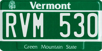 VT license plate RVM530