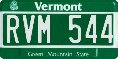 VT license plate RVM544