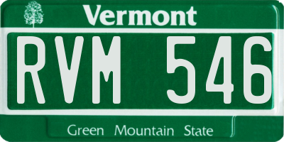 VT license plate RVM546