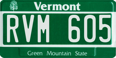 VT license plate RVM605
