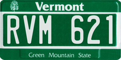 VT license plate RVM621