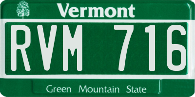 VT license plate RVM716