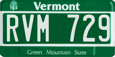 VT license plate RVM729