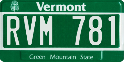 VT license plate RVM781
