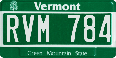 VT license plate RVM784