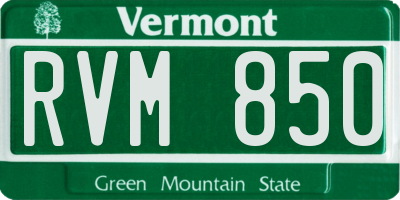VT license plate RVM850