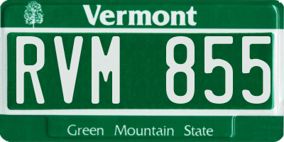 VT license plate RVM855