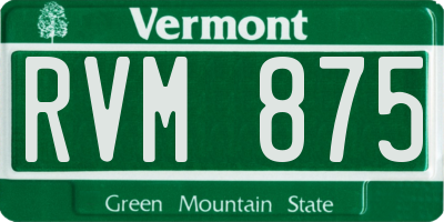VT license plate RVM875