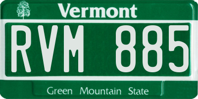 VT license plate RVM885