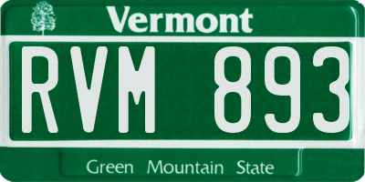 VT license plate RVM893