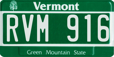 VT license plate RVM916