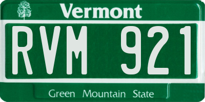VT license plate RVM921