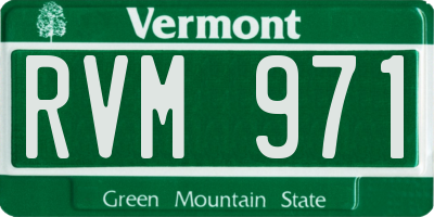 VT license plate RVM971