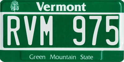 VT license plate RVM975