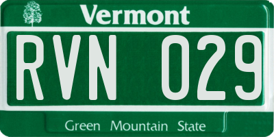 VT license plate RVN029