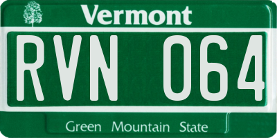 VT license plate RVN064