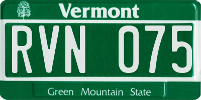 VT license plate RVN075