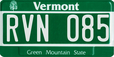 VT license plate RVN085